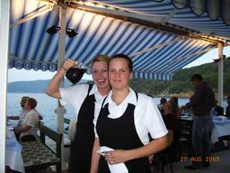 Restaurant "Na moru" (By the sea), Valun, Cres, Croatia - friendly waitresses